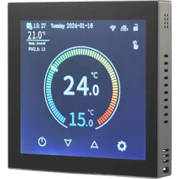 Sygonix SY-6052180 WiFi kambario termostatas, įleidžiamas, su savaitine programa ir valdymu programėle, juodas