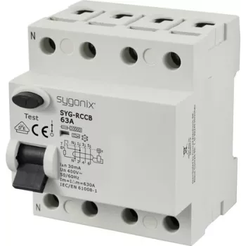 Sygonix SY-6438020 RCCB A tipo 4 polių 63 A 30 mA 400 V AC