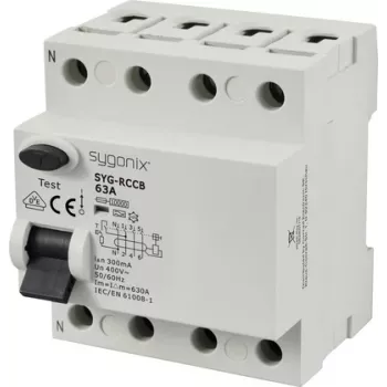 Sygonix SY-6438024 RCCB 4 polių 63A 300mA A tipo 10kA 400V AC