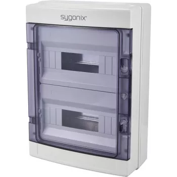 Sygonix SY-6696060 paviršinio montavimo mažasis skirstomasis skydas, 24 moduliai, 2 eilės, IP40, baltas