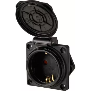 Sygonix SY-6746374 Schuko lizdas IP44 juodas