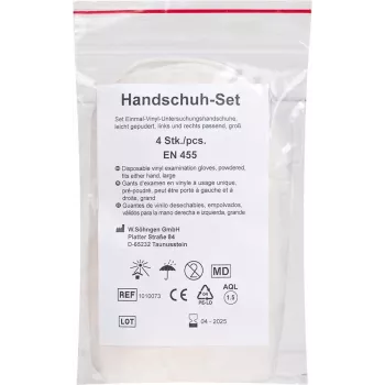 Söhngen Handschuh-Set 1010073 1250 VE4 - medicininės pirštinės, lateksas, be pudros, dydis L, 4 pirštinės (2 poros)