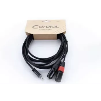Cordial EY 3 WMM XLR Y-adapterio kabelis 3,5 mm TRS vyriškas į 2x XLR vyrišką 3 m 14872