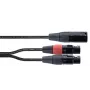 Cordial EY 0.3 MFF XLR Y-adapterio kabelis - 1x XLR male į 2x XLR female, 0,3 m, juodas 14881