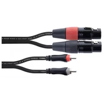 Cordial EU 3 FC XLR į RCA garso kabelis, 3 m, juodas, 14853