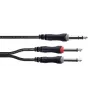 Cordial 14878 Audio Y-Adapter Cable 6,3 mm Stereo Jack to 2x 6,3 mm Mono Jack 3 m juodas