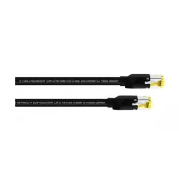 Cordial 15537 CAT 5e S/UTP komutacinis kabelis, RJ45, 3 m, juodas PUR apvalkalas