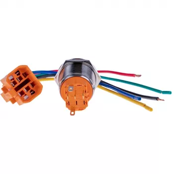 JOY-IT BUTTON22A-L-RD fiksuojamasis mygtukinis jungiklis, 250 V AC, 3 A, SPST-NO, raudonas, IP67, IK10