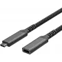 S CONN Flexline USB-C prailginimo kabelis, USB-C tėvas į USB-C motinėlę, USB 3.2 Gen 2, 100W PD, 4K@60Hz, tekstilinis pintas, 1,5m, juodas FL31-74006