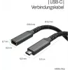 S CONN Flexline USB-C prailginimo kabelis, USB-C tėvas į USB-C motinėlę, USB 3.2 Gen 2, 100W PD, 4K@60Hz, tekstilinis pintas, 1,5m, juodas FL31-74006