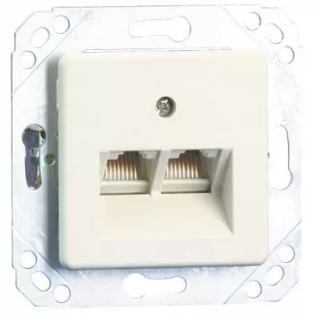 Metz Connect UPk įleidžiamas universalusis jungties blokas, UAE dizainas, 2xRJ45, Mini Clamp (130064111-I)