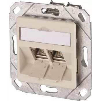 METZ CONNECT BTR E-DAT modul 8/8(8) UPk įleidžiama duomenų rozetė, 2x RJ-45, CAT 6e, ekranuota, perlamutrinė balta RAL 1013 1309121101-E