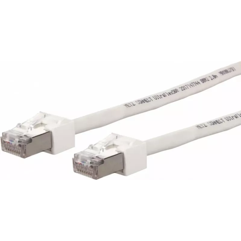METZ CONNECT Ultraflex500 CAT 6 S/FTP komutacinis kabelis, RJ-45 male to RJ-45 male, 1,0 m, baltas, be halogenų 13084V1088-E