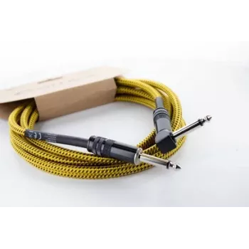 Cordial 14776 instrumento kabelis 6,3 mm mono jack – 6,3 mm mono jack, 3 m, juodas/geltonas tekstilinis