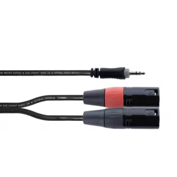 Cordial EY 1.5 WMM XLR Y-adapterio kabelis - 3,5 mm TRS į 2x XLR male, 1,5 m 14871