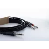 Cordial 14879 garso Y-adapterio kabelis, 5 m – 1x 6,3 mm stereo jack į 2x 6,3 mm mono jack, juodas PVC dvigubas kabelis