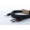 Cordial 14876 Audio Y-Adapter Cable 6,3mm Stereo Jack to 2x 6,3mm Mono Jack 1m Black