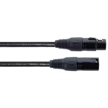 Cordial ED 0.5 FM XLR jungiamasis kabelis [1x XLR female 3-pin - 1x XLR male 3-pin] 0,50 m juodas (14898)
