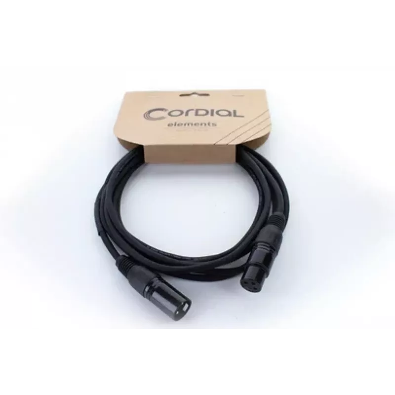 Cordial ED 0.5 FM XLR jungiamasis kabelis [1x XLR female 3-pin - 1x XLR male 3-pin] 0,50 m juodas (14898)