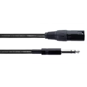 Cordial EM 1.5 MV XLR į 6,3 mm TRS Jack garso kabelis 1,5 m, juodas, 14811