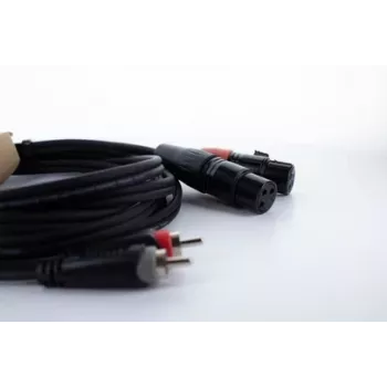 Cordial EU 1,5 FC XLR į RCA garso kabelis, 1,5 m, juodas, 14852