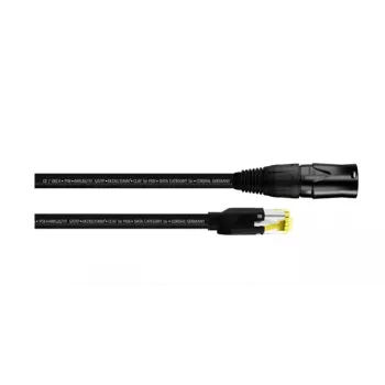 Cordial 15547 CAT 5e S/UTP RJ45 komutacinis kabelis, 1,5 m, juodas PUR apvalkalas