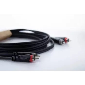 Cordial 14837 RCA garso kabelis 2x RCA vyriškas – 2x RCA vyriškas, 3 m, juodas PVC dvigubas kabelis