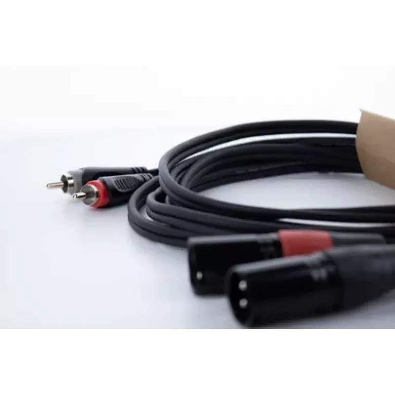 Cordial EU 3 MC XLR į RCA garso kabelis, 3 m, juodas, 14849