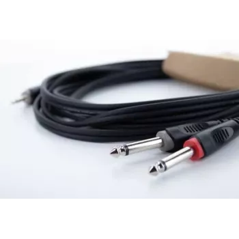 Cordial 14863 Audio Y-Adapter Cable, 3.5mm TRS Jack to 2x XLR Male, 0.3m, PVC, juodas