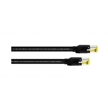 Cordial 15578 RJ45 tinklo kabelis, patch kabelis CAT 7a S/FTP 2,00 m juodas PUR apvalkalas 1 vnt.