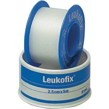 SÖHNGEN 1009216 Leukofix fiksavimo pleistras 5 m x 2,5 cm baltas neaustinės medžiagos hipoalergeninis