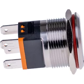 JOY-IT BUTTON22C-M-RD Momentinis mygtukas 250V AC 15A SPST NO IP67 IK10 raudonas
