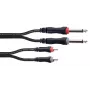 Cordial 14839 6,3mm mono jack į RCA audio kabelis, 1m, juodas