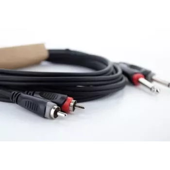 Cordial 14839 6,3mm mono jack į RCA audio kabelis, 1m, juodas