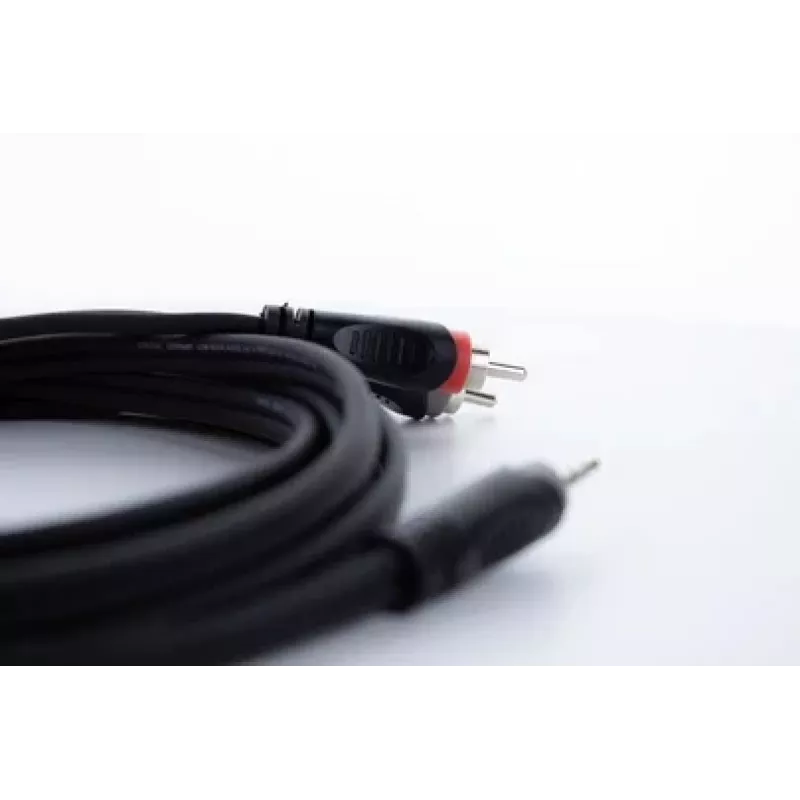 Cordial 14856 3,5 mm jack į 2x RCA audio Y-adapterio kabelis, 3 m, juodas PVC, dvigubas kabelis
