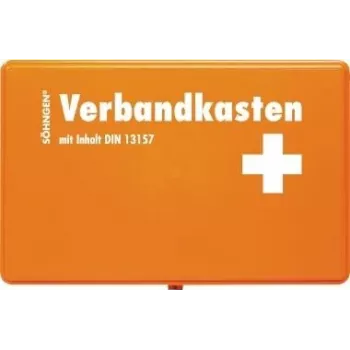Söhngen DIN 13157 pirmosios pagalbos vaistinėlė 3003045 oranžinė, atspari smūgiams ABS su sieniniu laikikliu