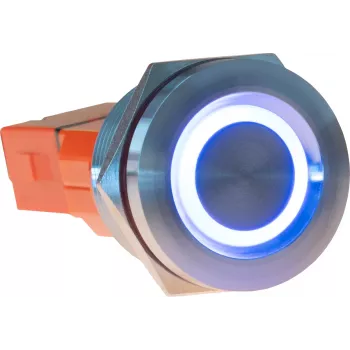 JOY-IT Button22T-01 momentinis mygtukas su raudonu/mėlynu LED apšvietimu, 22mm, IP68, IK10
