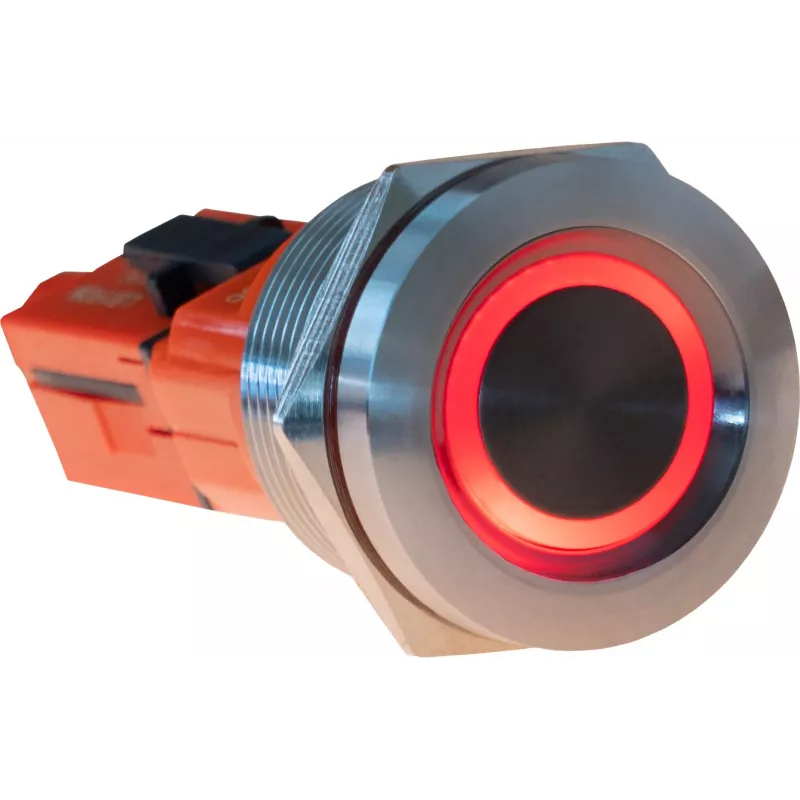 JOY-IT Button22T-01 momentinis mygtukas su raudonu/mėlynu LED apšvietimu, 22mm, IP68, IK10