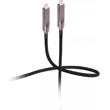 Flexline USB-C hibridinis aktyvus optinis kabelis 12,5 m 8K 60Hz 10Gbps 60W PD TPU juodas FL31-44211