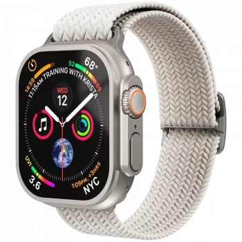 VONMÄHLEN Woven Loop Apple Watch 40/41/42mm, kreminės spalvos