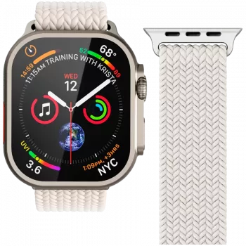 VONMÄHLEN Woven Loop Apple Watch 40/41/42mm, kreminės spalvos