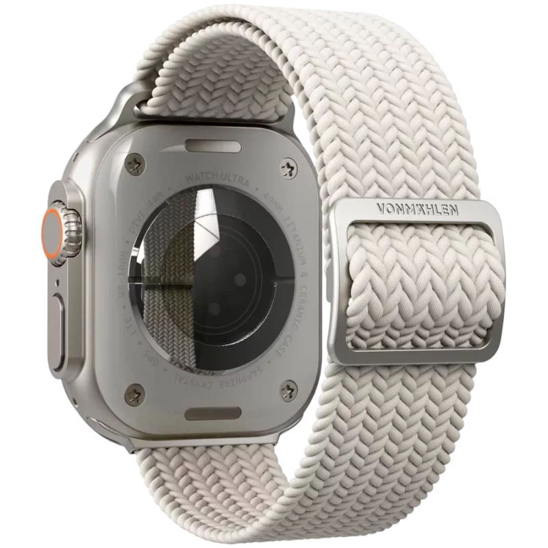 VONMÄHLEN Woven Loop Apple Watch 40/41/42mm, kreminės spalvos