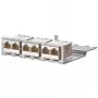 METZCONNECT BTR E-DATmodul 6x88 1U CAT6 patch panelis su 6 ekranuotais RJ45 moduliais, integruotu kabelių tvarkymu ir įtempimo mažinimu 130922-03-E