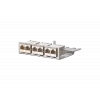 METZCONNECT BTR E-DATmodul 6x88 1U CAT6 patch panelis su 6 ekranuotais RJ45 moduliais, integruotu kabelių tvarkymu ir įtempimo mažinimu 130922-03-E