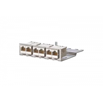 METZCONNECT BTR E-DATmodul 6x88 1U CAT6 patch panelis su 6 ekranuotais RJ45 moduliais, integruotu kabelių tvarkymu ir įtempimo mažinimu 130922-03-E