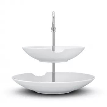 FIFTYEIGHT PRODUCTS BHS FIFTYEIGHT Food-Tempel 2 pakopų gili lėkštė su kandimu (T023501) – 2 dalių porceliano dubenėlių rinkinys, 500 ml, baltas