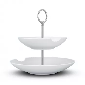 FIFTYEIGHT PRODUCTS BHS FIFTYEIGHT Food-Tempel 2 pakopų gili lėkštė su kandimu (T023501) – 2 dalių porceliano dubenėlių rinkinys, 500 ml, baltas