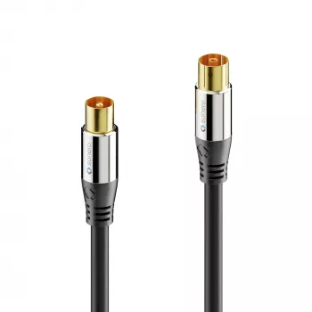 PURELINK Sonero antenos kabelis 2m S-AC000-020 Premium, koaksialinis vyriškas į moterišką, 75 Ohm, dvigubai ekranuotas, baltas