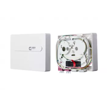 METZ OpDAT ADT sujungimo dėžutė 2xLC-D OM4 violetinė Pure White RAL 9010 1501177H02HC