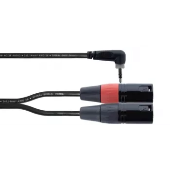 Cordial EY 1 WRMM XLR Y-adapterio kabelis 3,5 mm TRS male į 2x XLR male 1 m juodas 14873